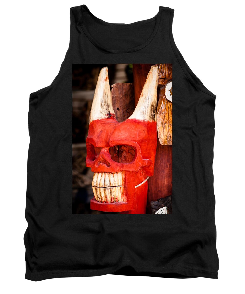 Mask Tank Top featuring the photograph Devil in the Details by Melinda Ledsome
