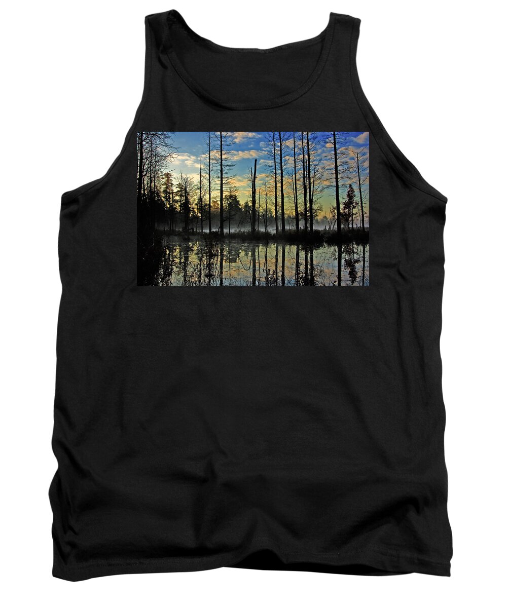Landscape Tank Top featuring the photograph Devils Den in The Pine Barrens by Louis Dallara