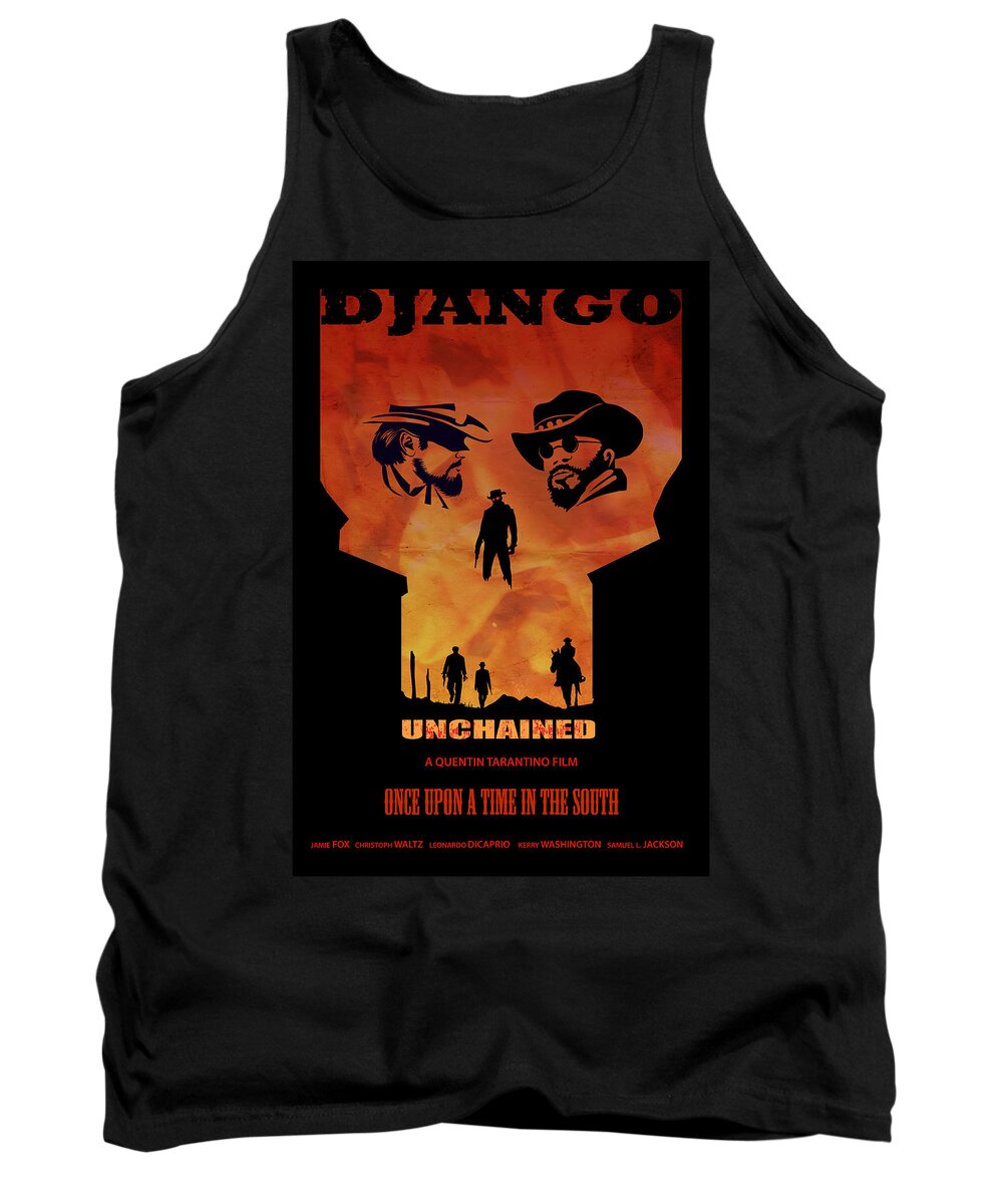 Django Unchained Tank Top featuring the painting Django Unchained Alternative Poster by Sassan Filsoof