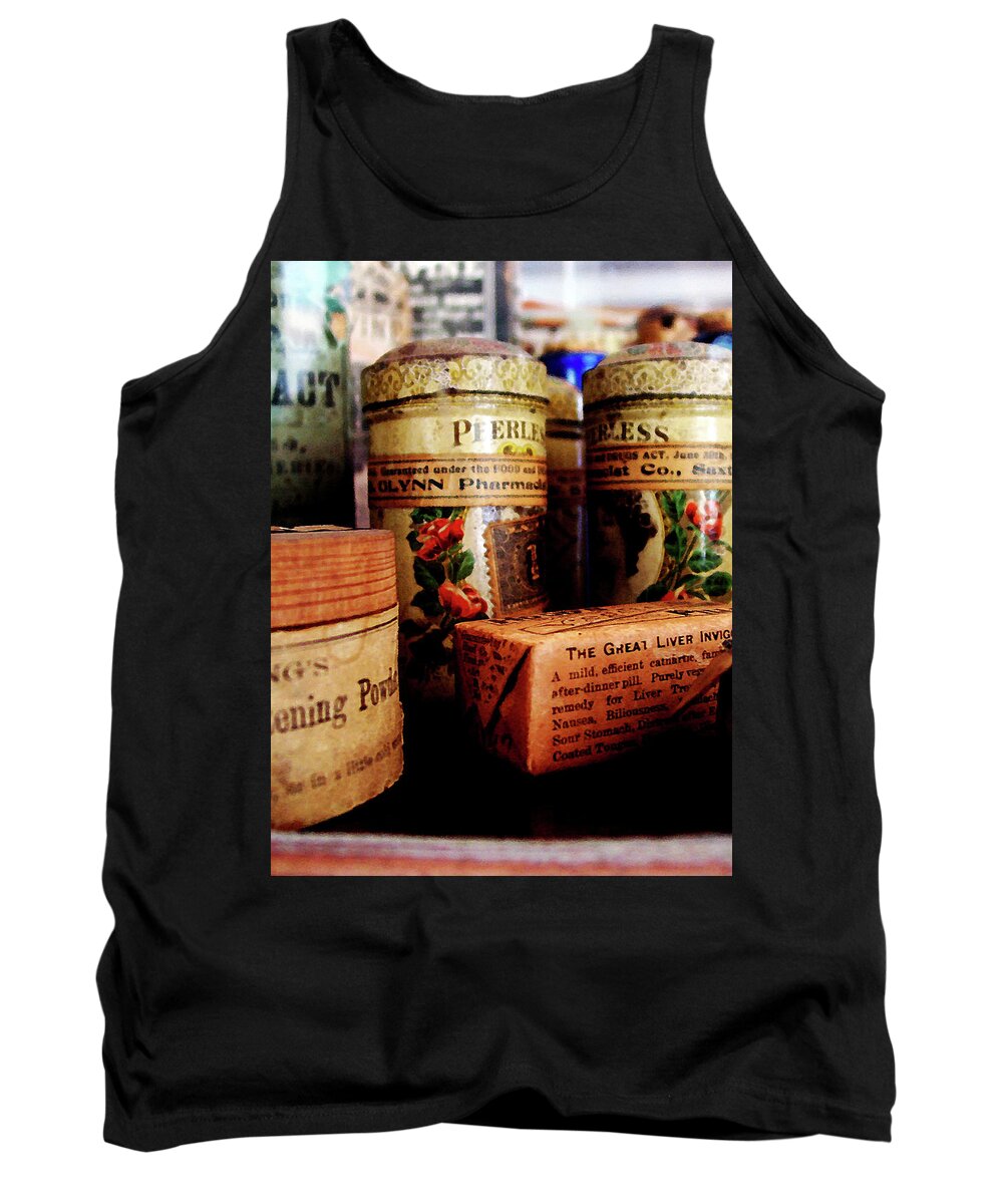 Druggist Tank Top featuring the photograph Doctor - Liver Pills in General Store by Susan Savad