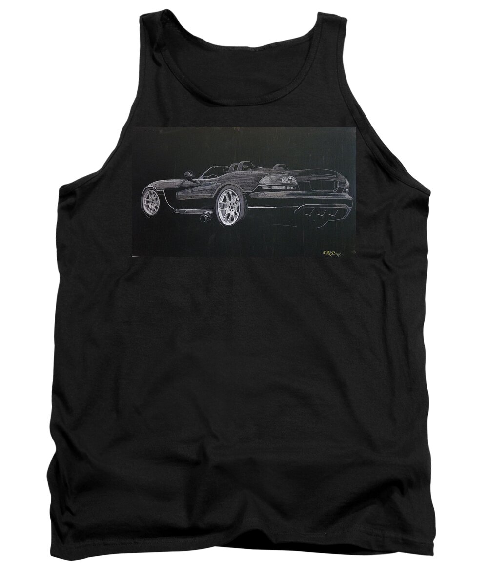 Dodge Tank Top featuring the painting Dodge Viper Convertible by Richard Le Page