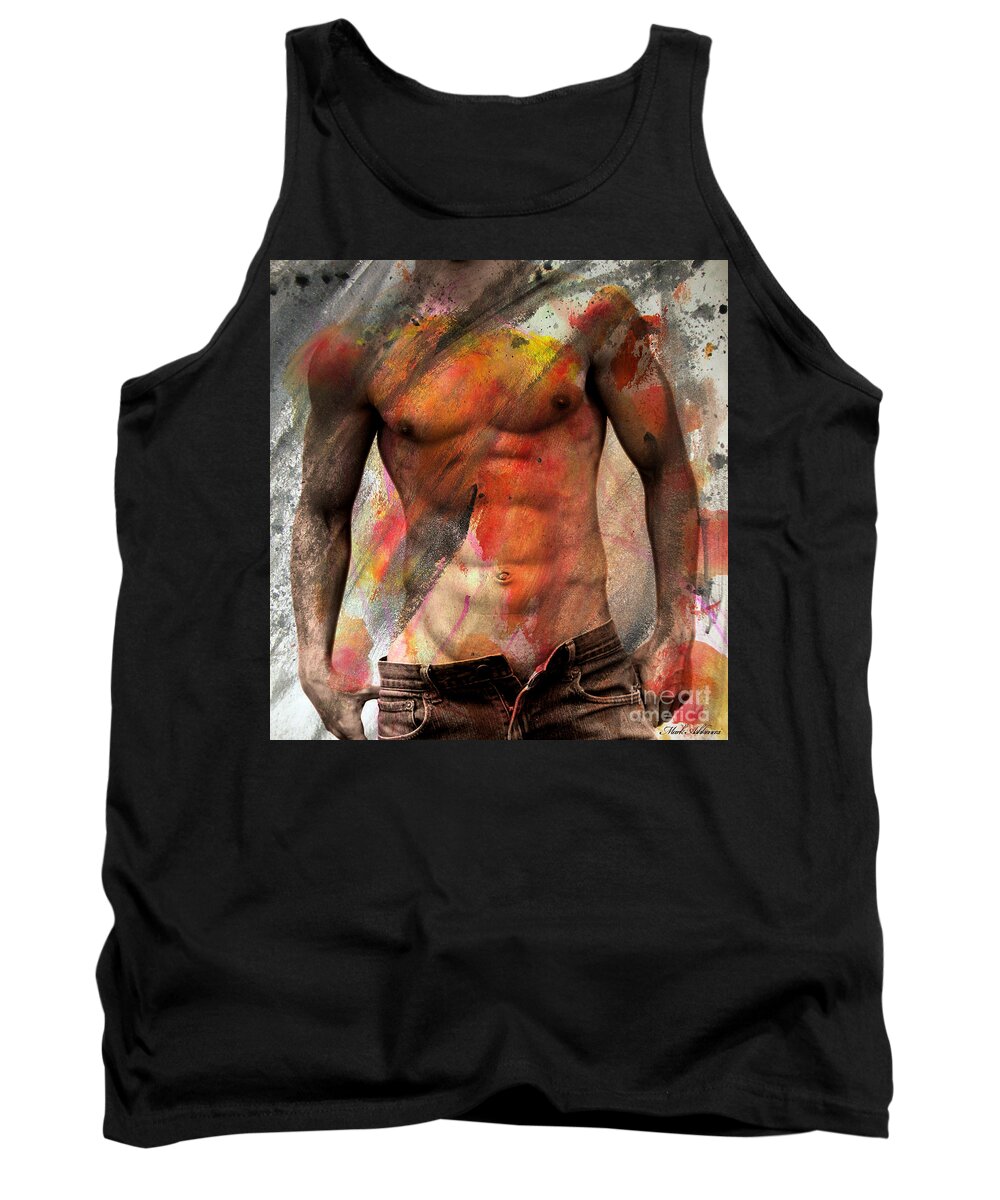Male Nude Tank Top featuring the painting Don't Explain by Mark Ashkenazi