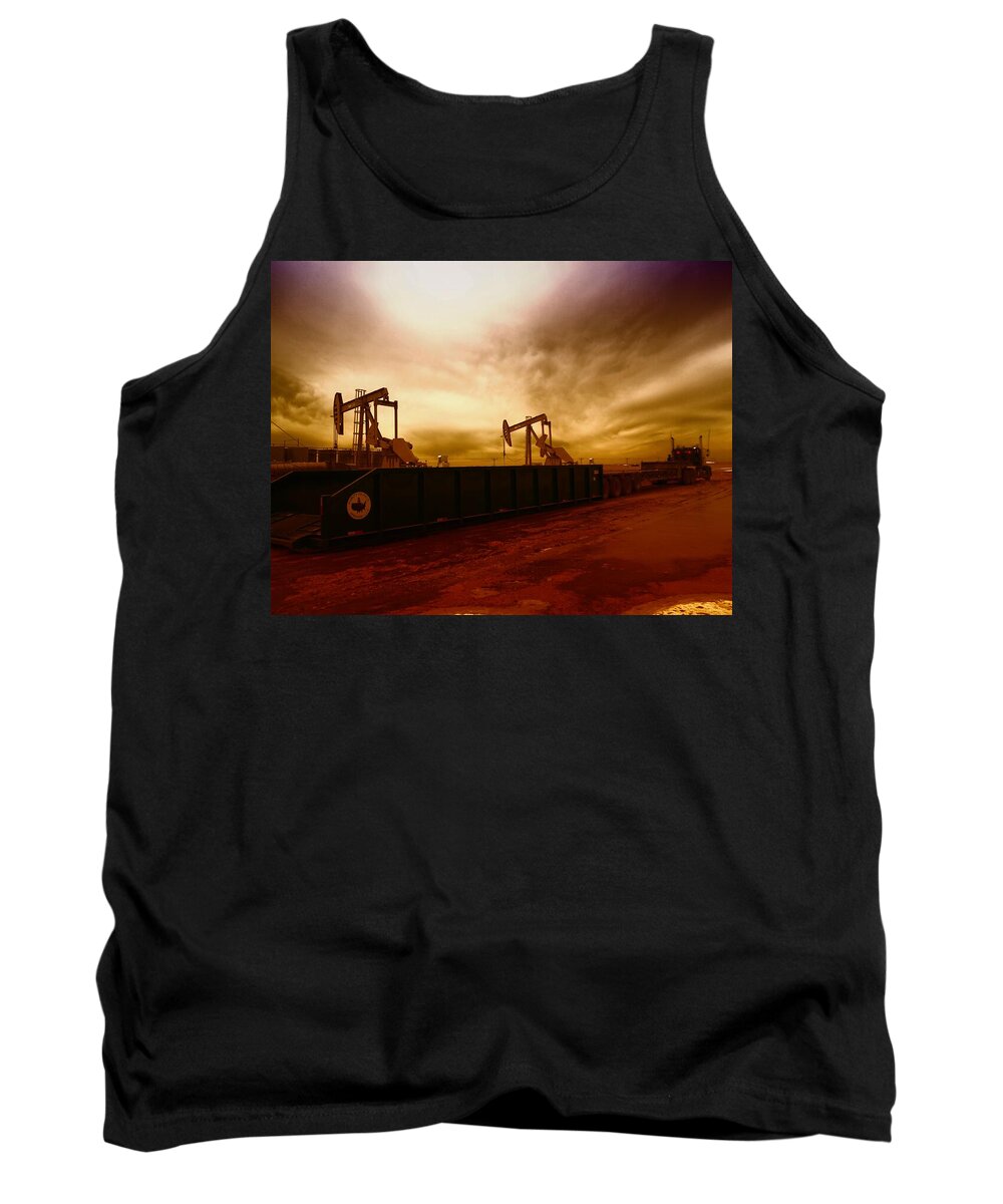 Oil Tank Top featuring the photograph Dropping A Tank by Jeff Swan