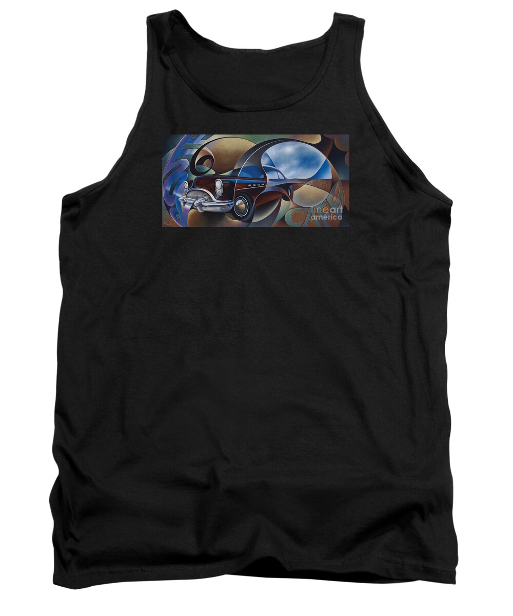 Route-66 Tank Top featuring the painting Dynamic Route 66 by Ricardo Chavez-Mendez