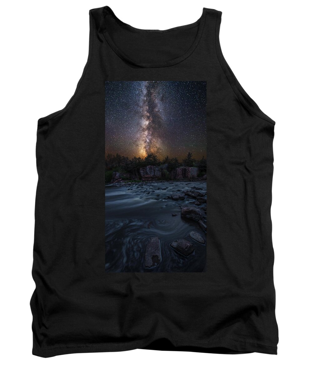Milky Way Tank Top featuring the photograph Earth and Sky by Aaron J Groen