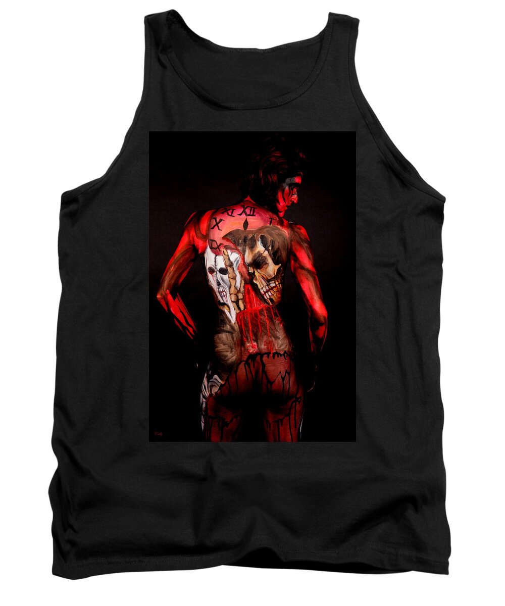 Edgar Allan Poe Tank Top featuring the photograph Edgar Allan Poe Tribute B by Angela Rene Roberts and Cully Firmin