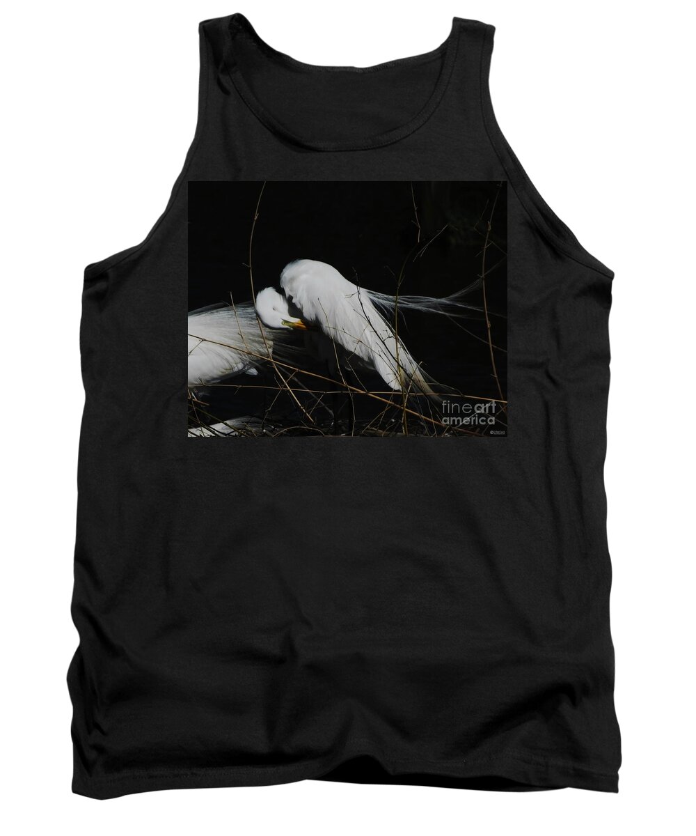 Egret Tank Top featuring the photograph Egret Bird City at Avery Island Louisiana by Lizi Beard-Ward