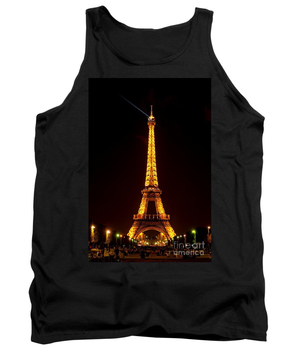 Eiffel Tank Top featuring the photograph Eiffel Tower Night by Olivier Le Queinec
