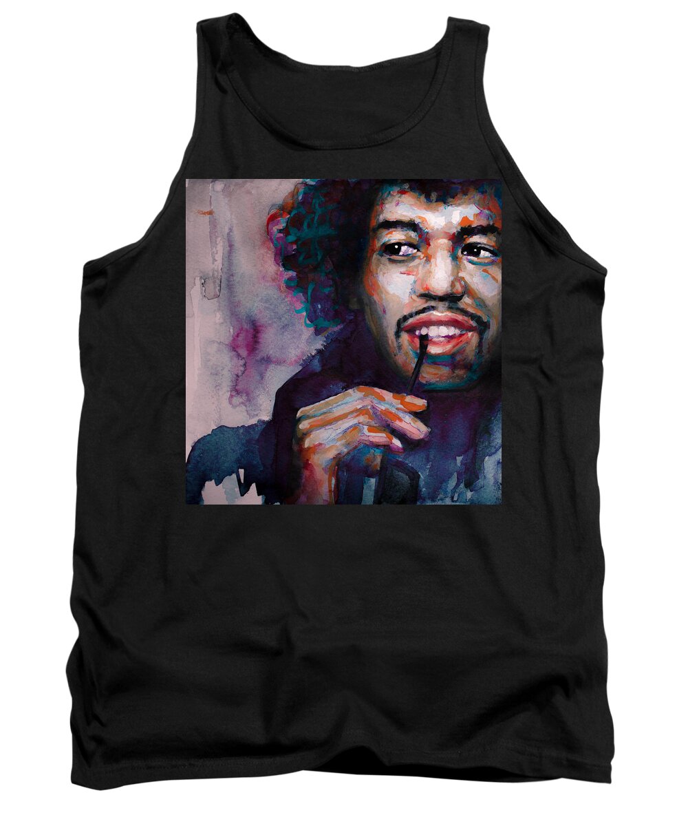 Rock Tank Top featuring the painting Electric Ladyland by Laur Iduc