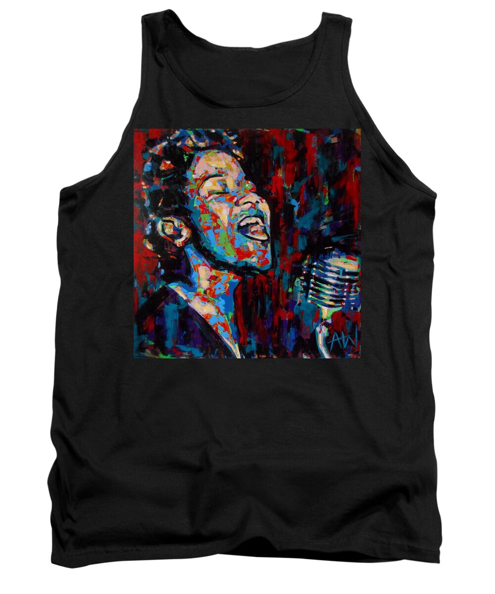 Art Tank Top featuring the painting Ella Fitzgerald by Angie Wright