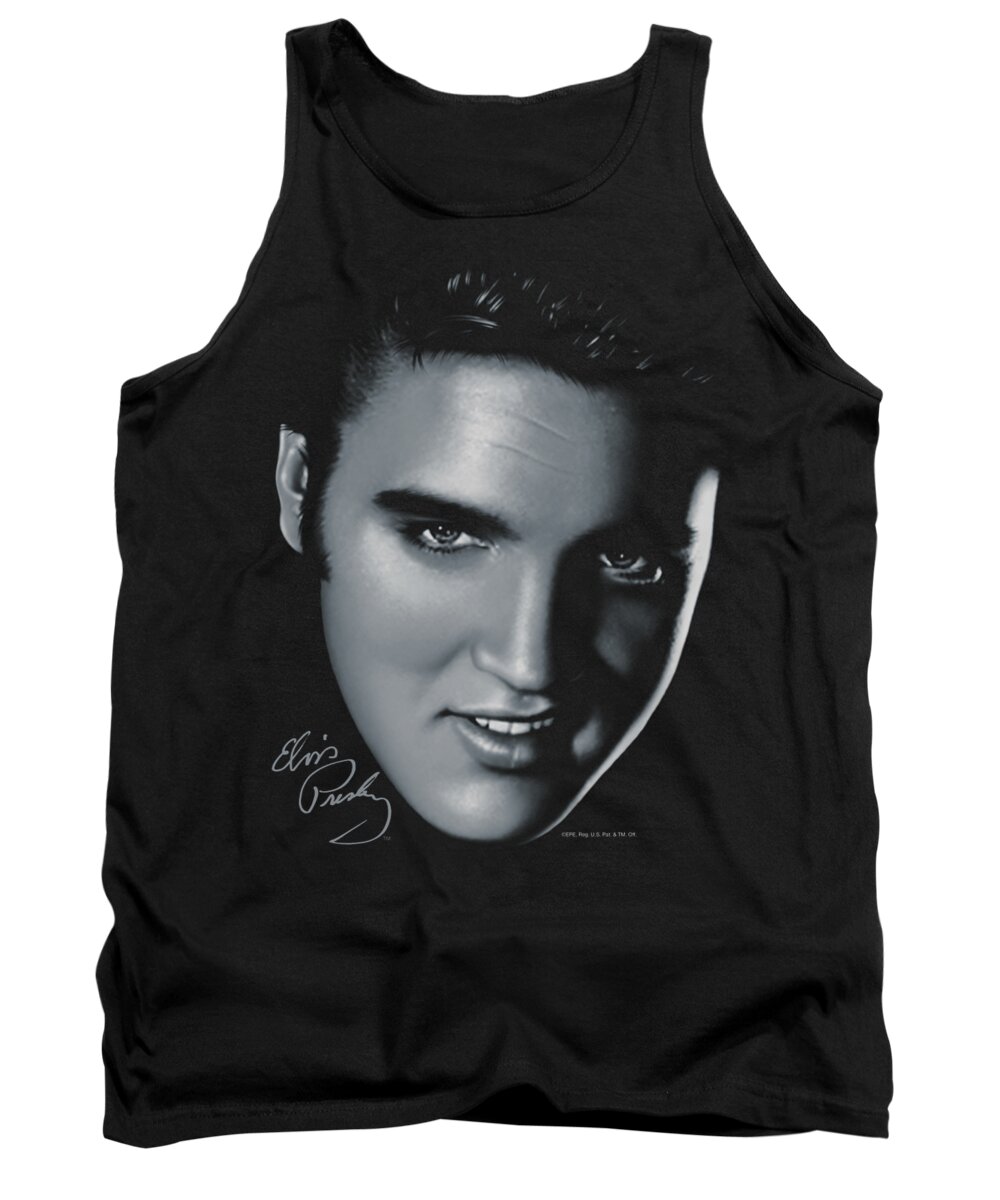 Elvis Tank Top featuring the digital art Elvis - Big Face by Brand A