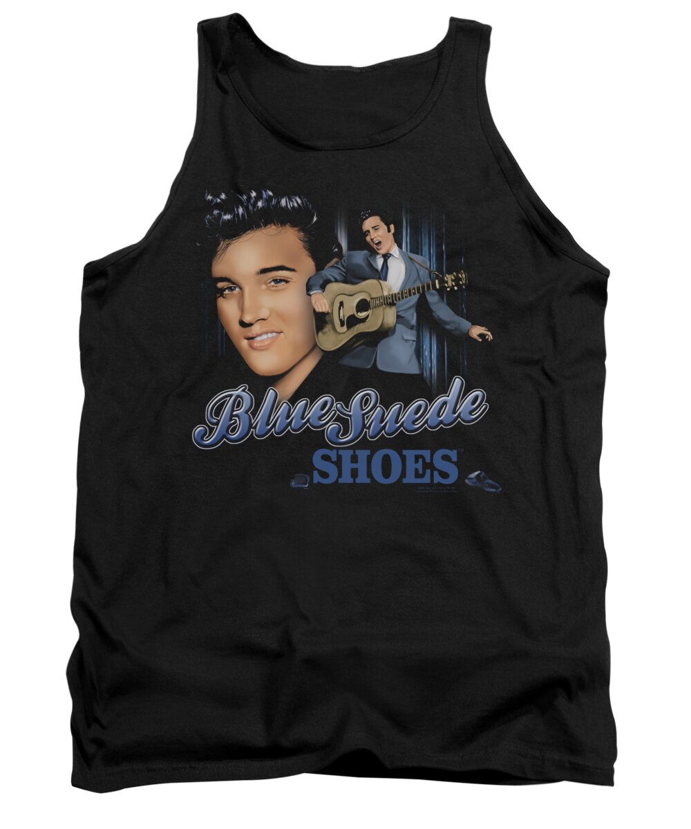 Elvis Tank Top featuring the digital art Elvis - Blue Suede Shoes by Brand A