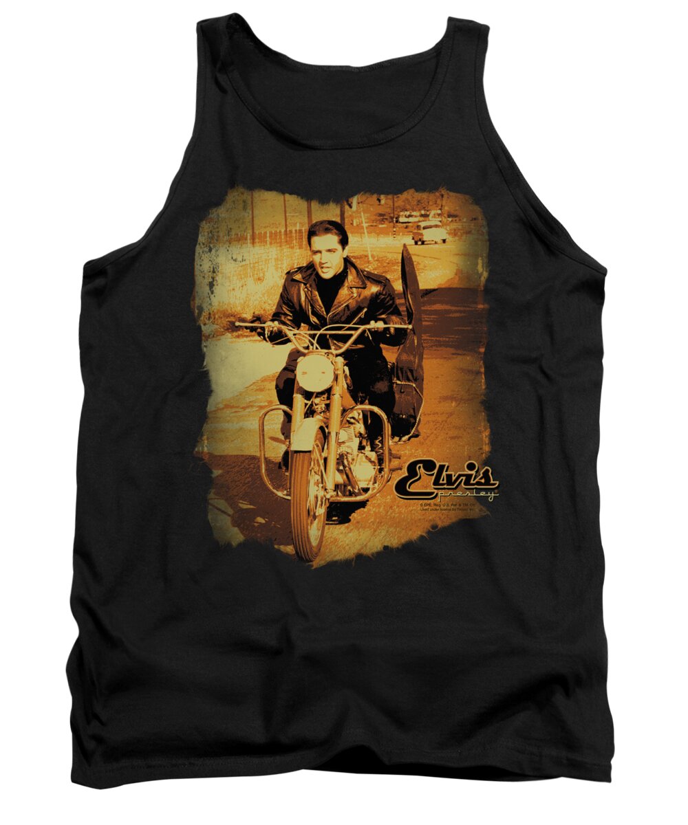 Elvis Tank Top featuring the digital art Elvis - Hit The Road by Brand A