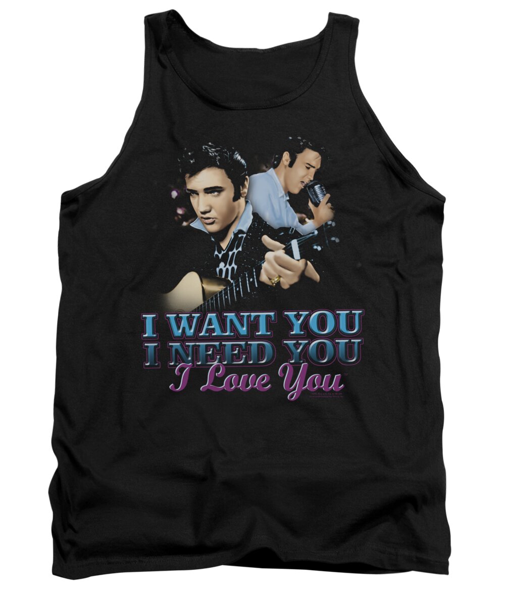 Elvis Tank Top featuring the digital art Elvis - I Want You by Brand A