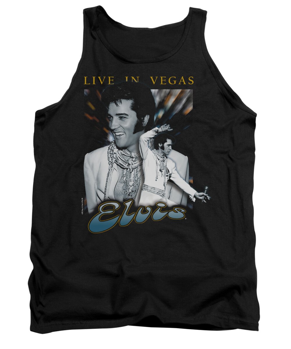 Elvis Tank Top featuring the digital art Elvis - Live In Vegas by Brand A