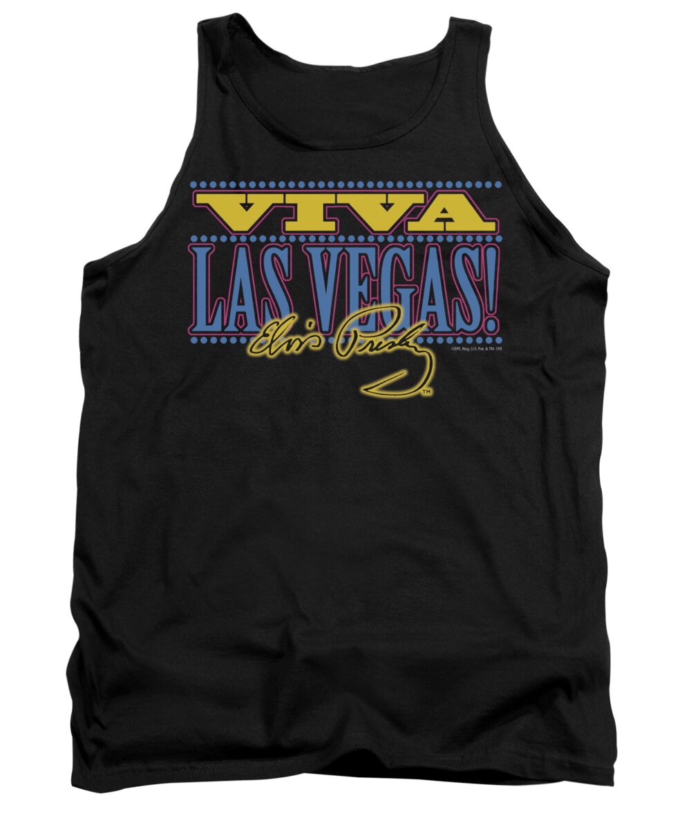 Elvis Tank Top featuring the digital art Elvis - Viva Las Vegas by Brand A