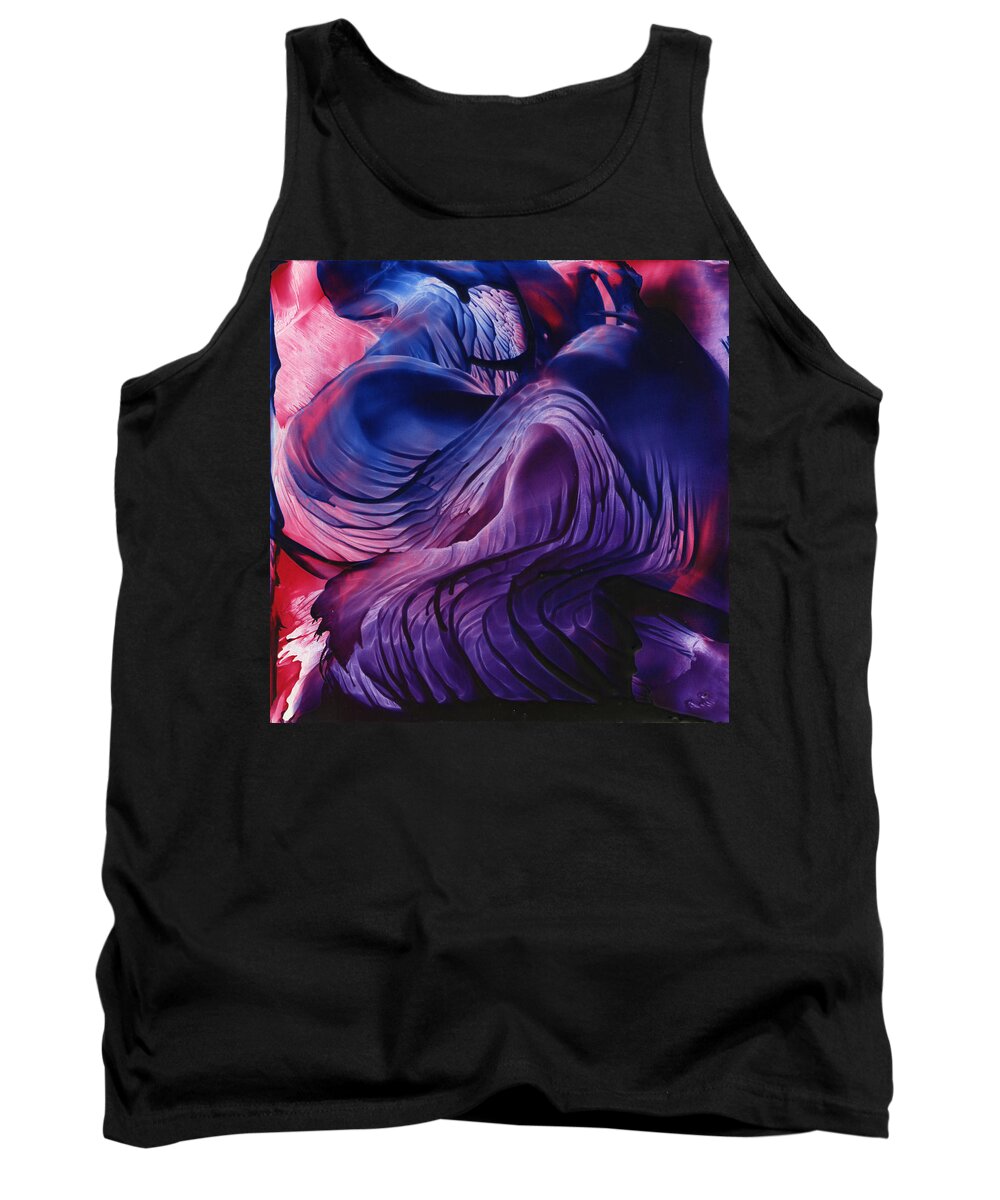 Abstract Tank Top featuring the painting Encaustic 826 by Hakon Soreide