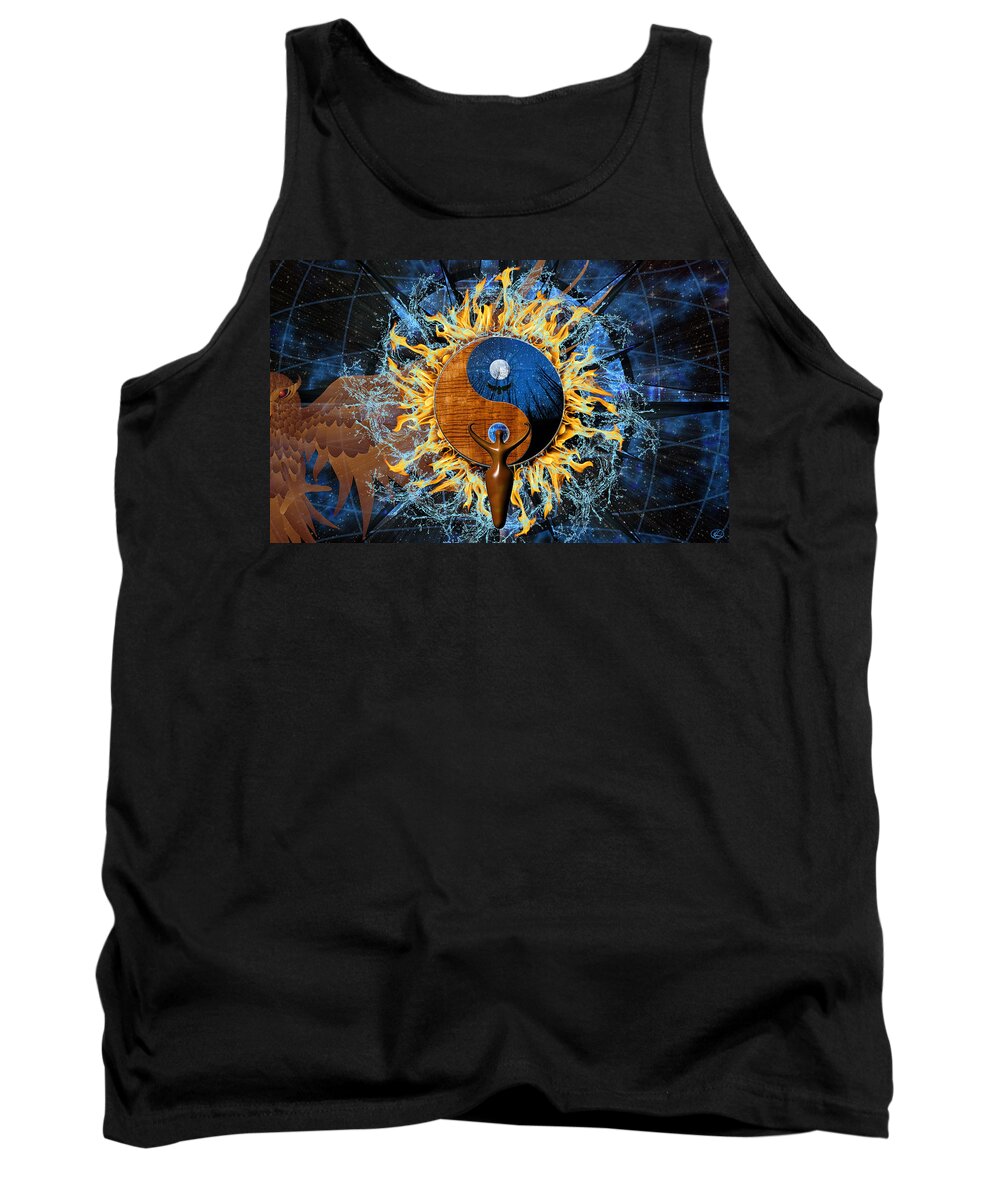 Equilibria Tank Top featuring the digital art Equilibria by Kenneth Armand Johnson