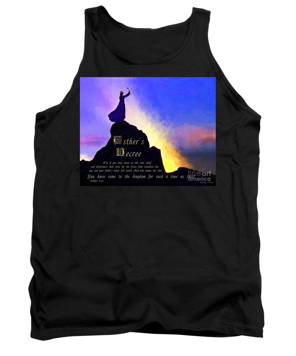 Esther Art Tank Top featuring the painting Esther's Decree by Constance Woods