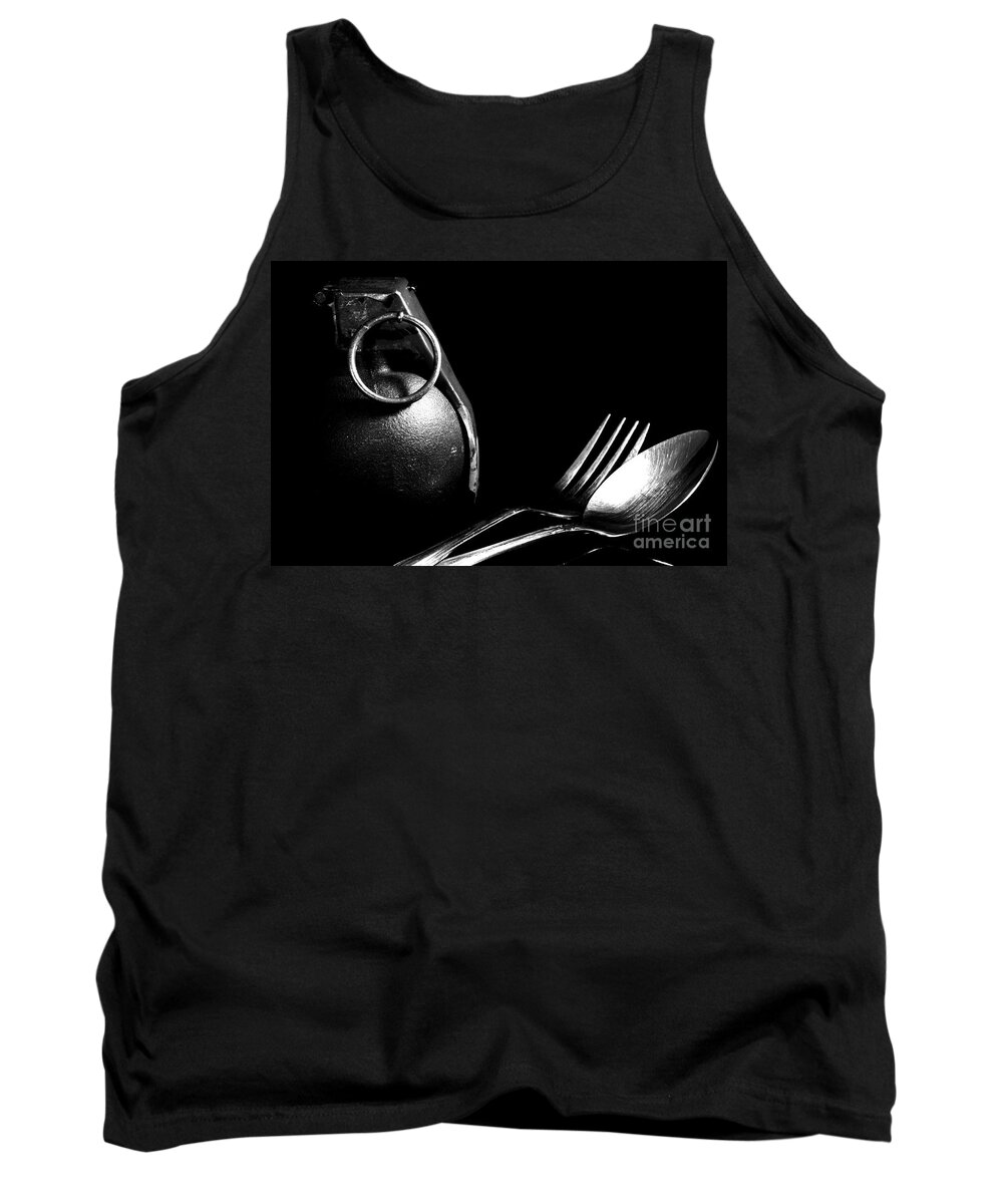 Grenade Tank Top featuring the photograph Explosive Dining by Jonas Luis