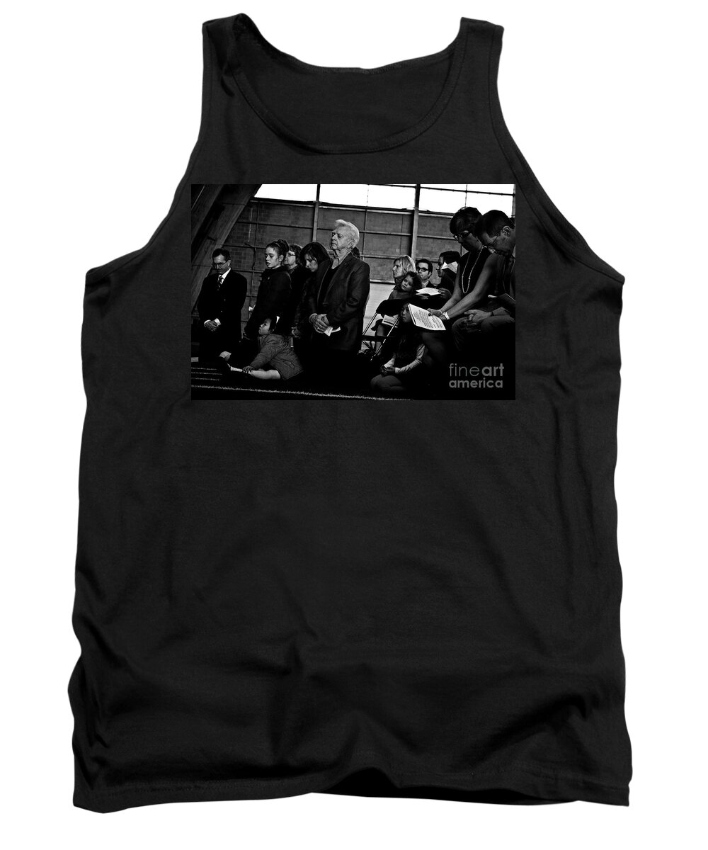 Black And White Tank Top featuring the photograph Faithful Fatherhood by Frank J Casella