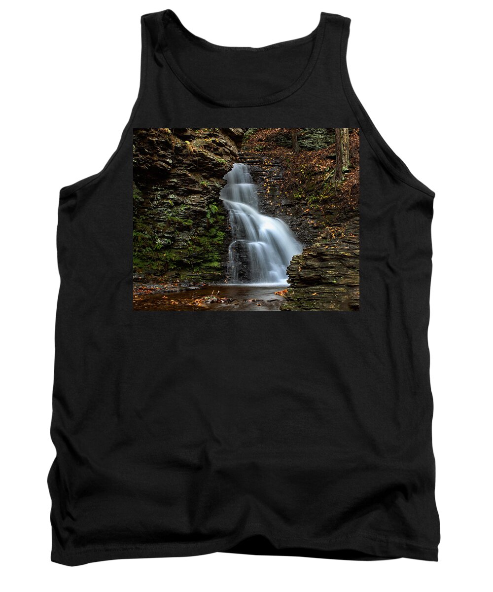 Bushkill Tank Top featuring the photograph Fall Flows by Rob Dietrich