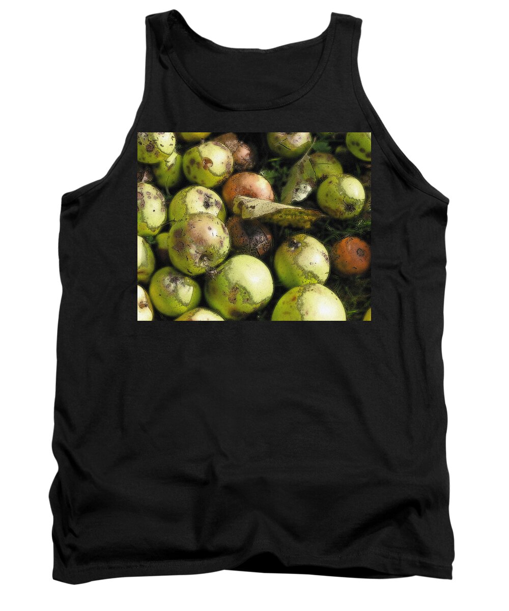 Apple Tank Top featuring the digital art Fallen Aplles by Ron Harpham