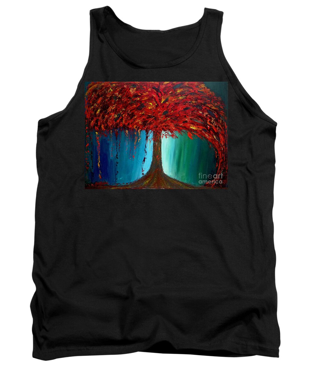 Feelings Tank Top featuring the painting Feeling Willow by Ania M Milo
