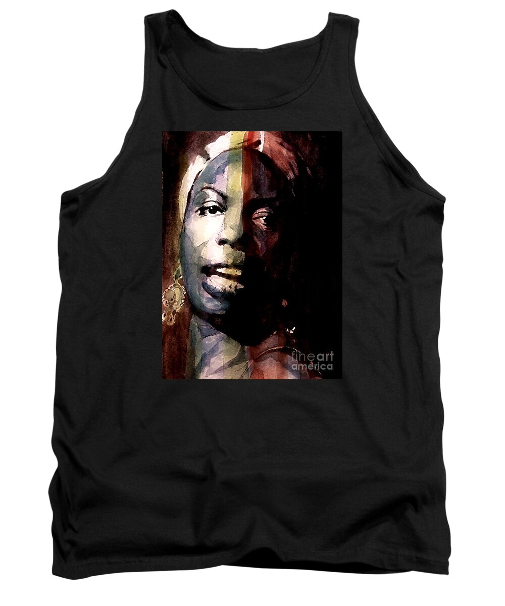 Nina Simone Tank Top featuring the painting Felling Good by Paul Lovering