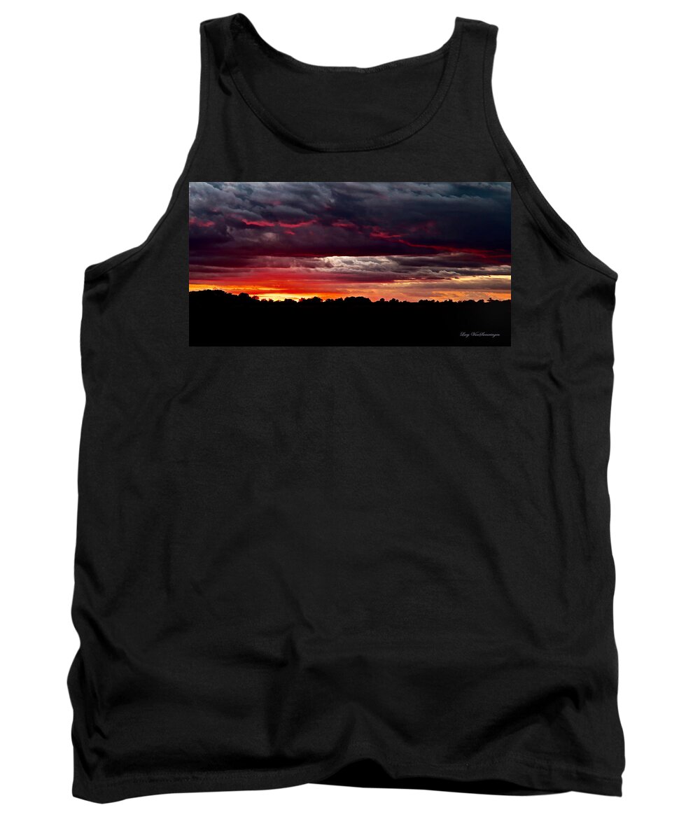 Texas Tank Top featuring the photograph Fiery Glow by Lucy VanSwearingen