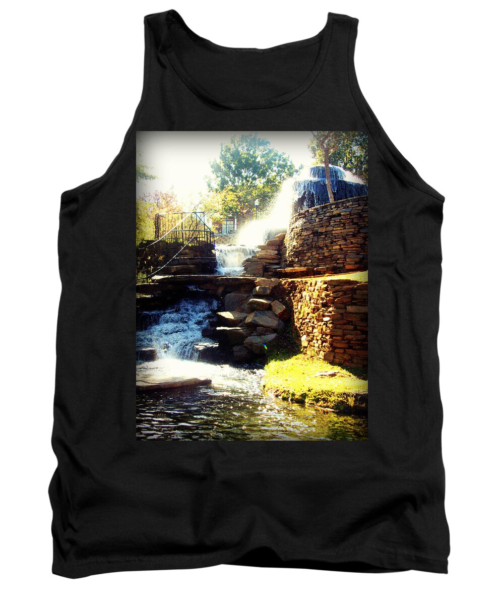 Finlay Park Fountain Tank Top featuring the photograph Finlay Park Fountain by Lisa Wooten