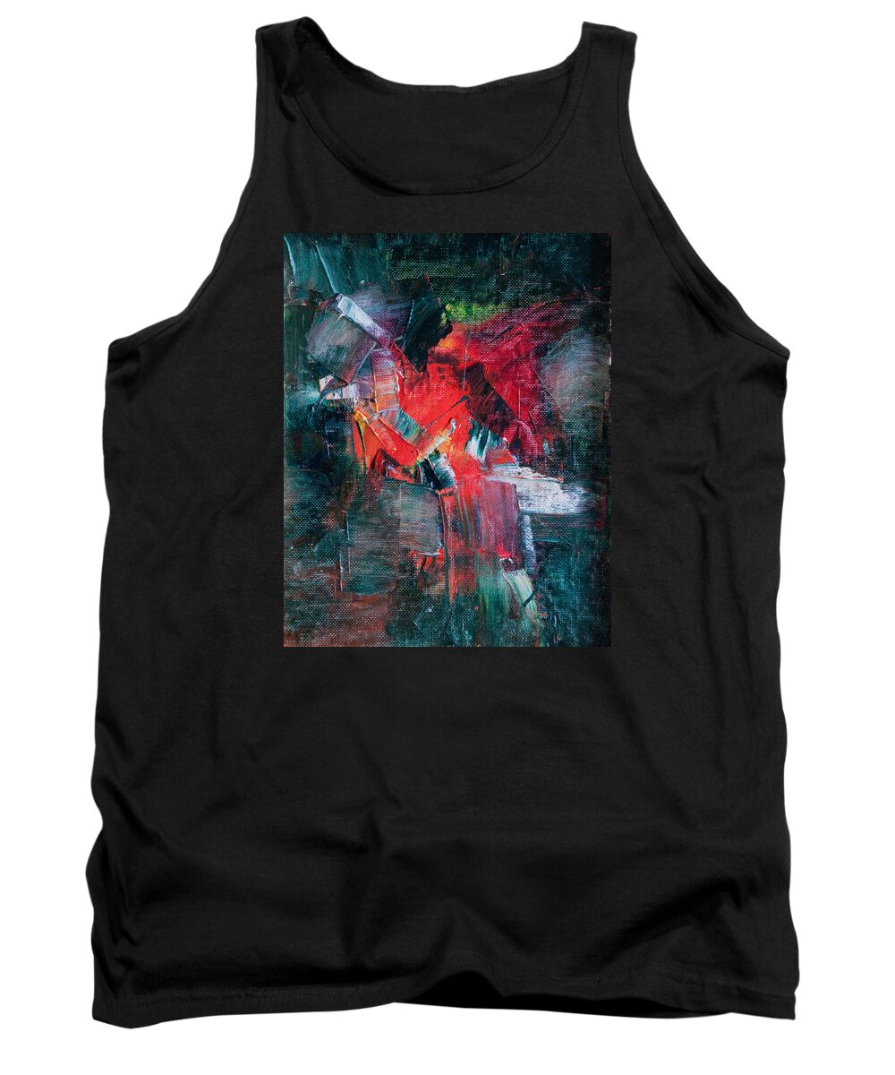 Abstract Tank Top featuring the painting Fire and Ice by Lee Beuther