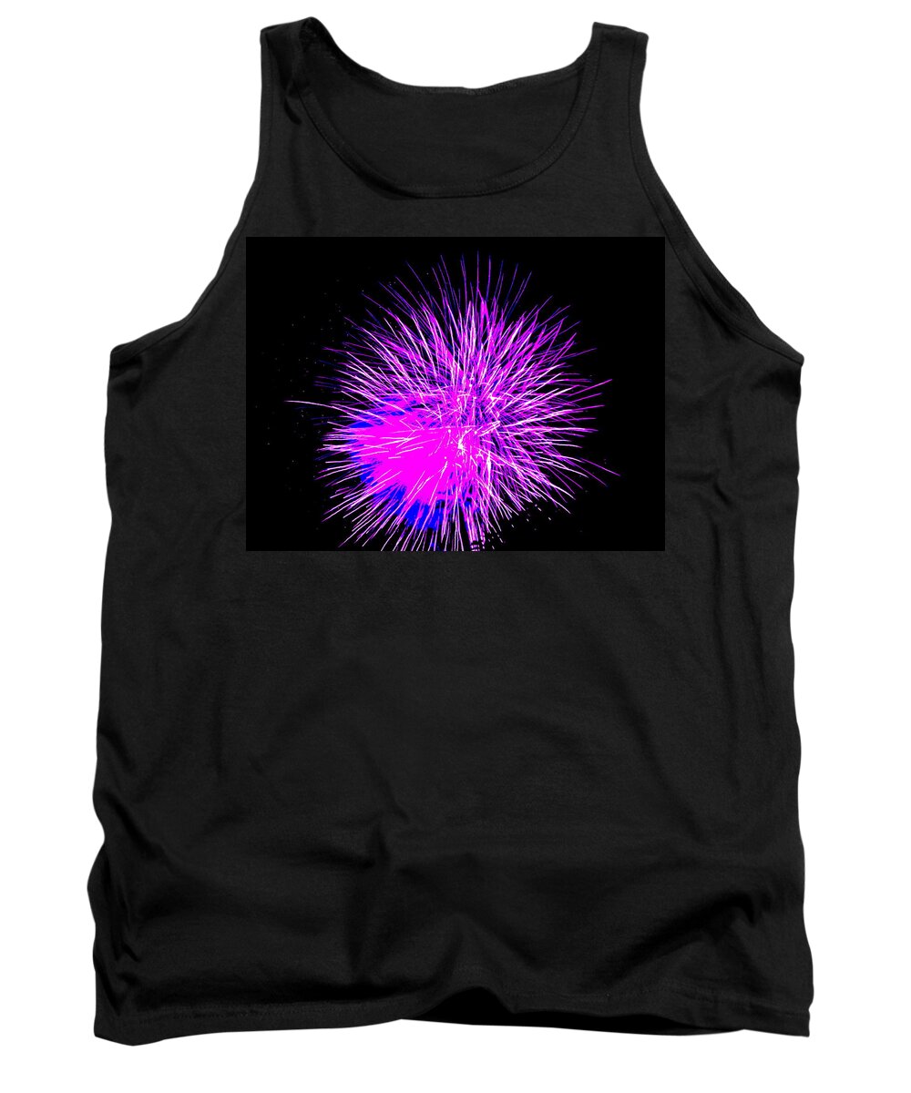 Fireworks Tank Top featuring the photograph Fireworks in Purple by Michael Porchik