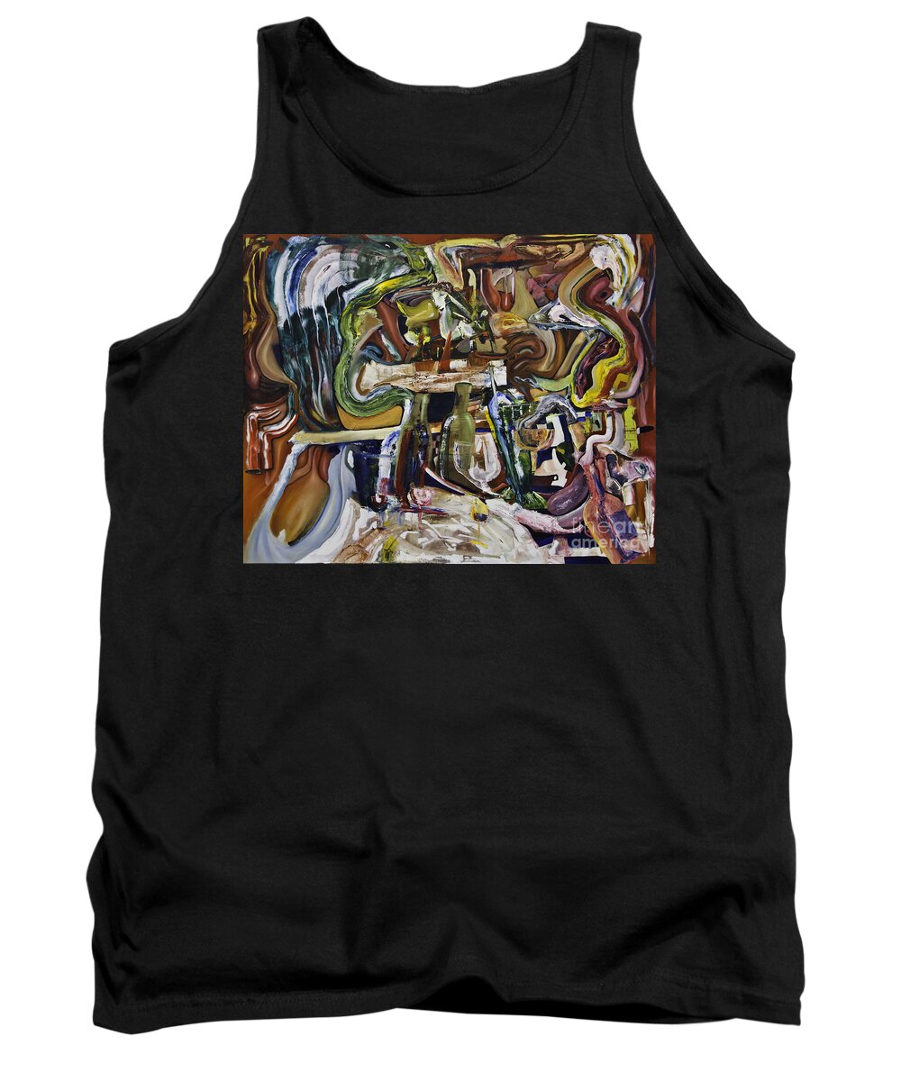Dining Tank Top featuring the painting Fish Supper by James Lavott