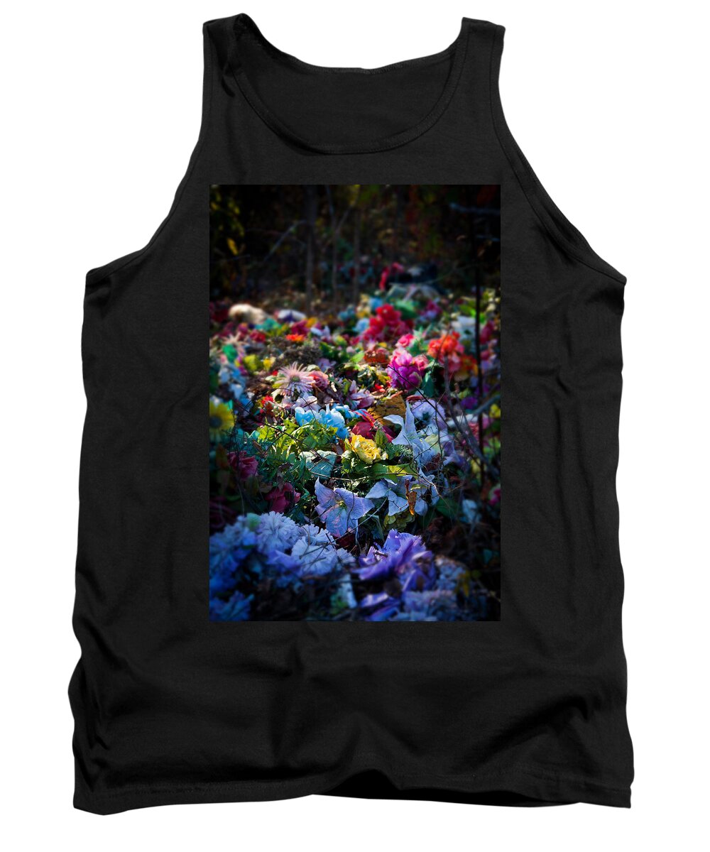 Artificial Flowers Tank Top featuring the photograph Flower Graveyard by Melinda Fawver