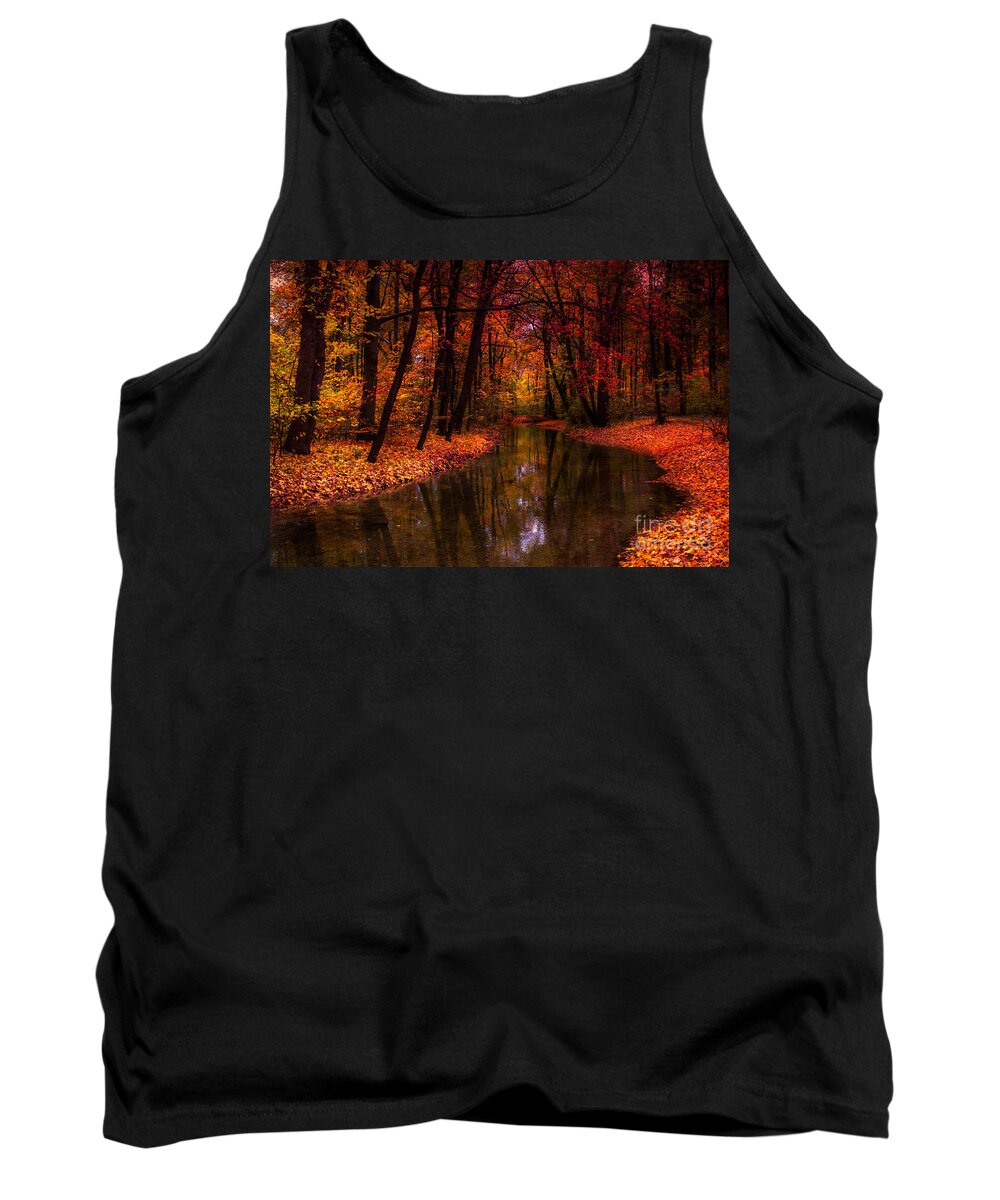 Autumn Tank Top featuring the photograph Flowing Through The Colors Of Fall by Hannes Cmarits