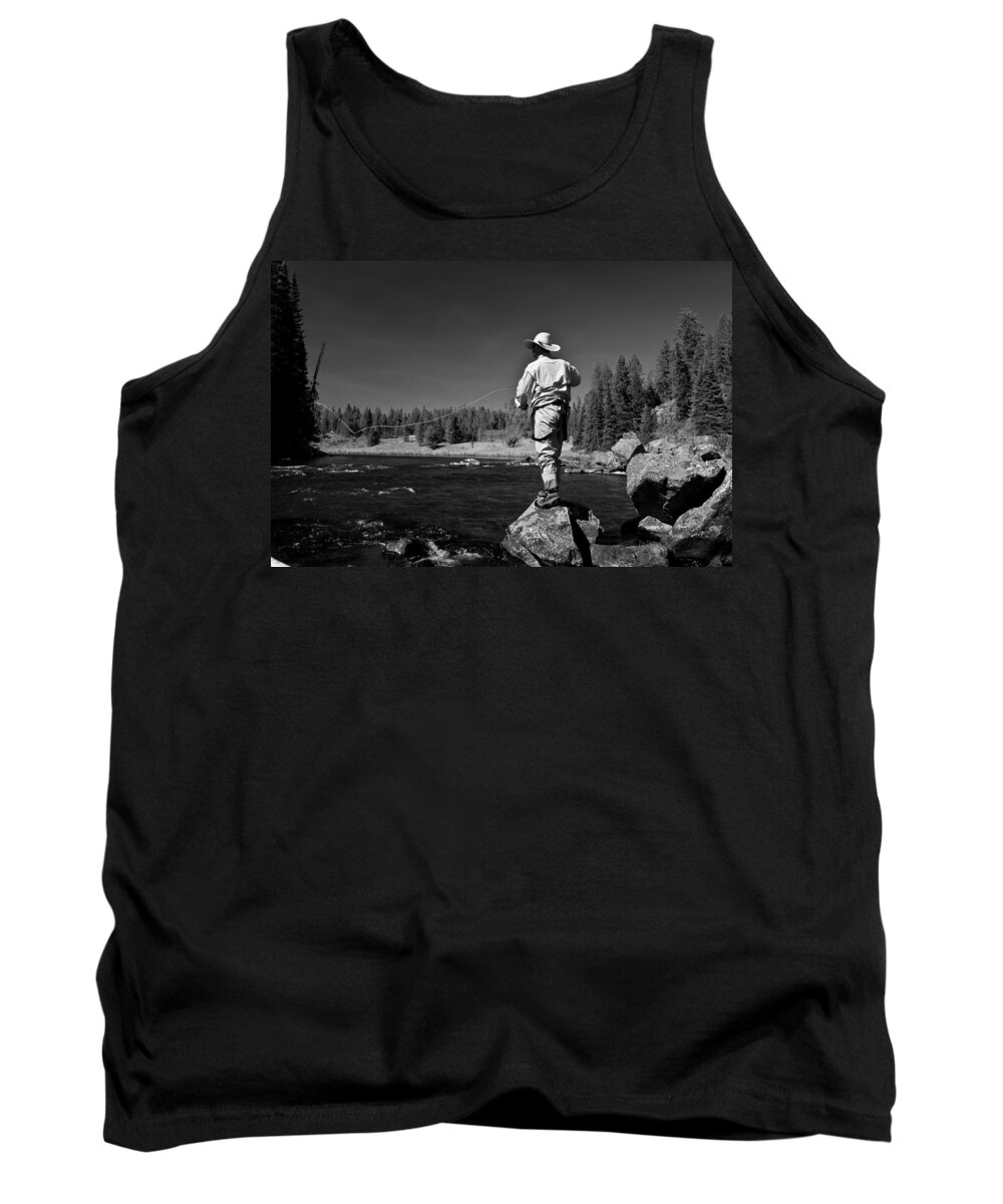 The Box Tank Top featuring the photograph Fly Fishing the Box by Ron White