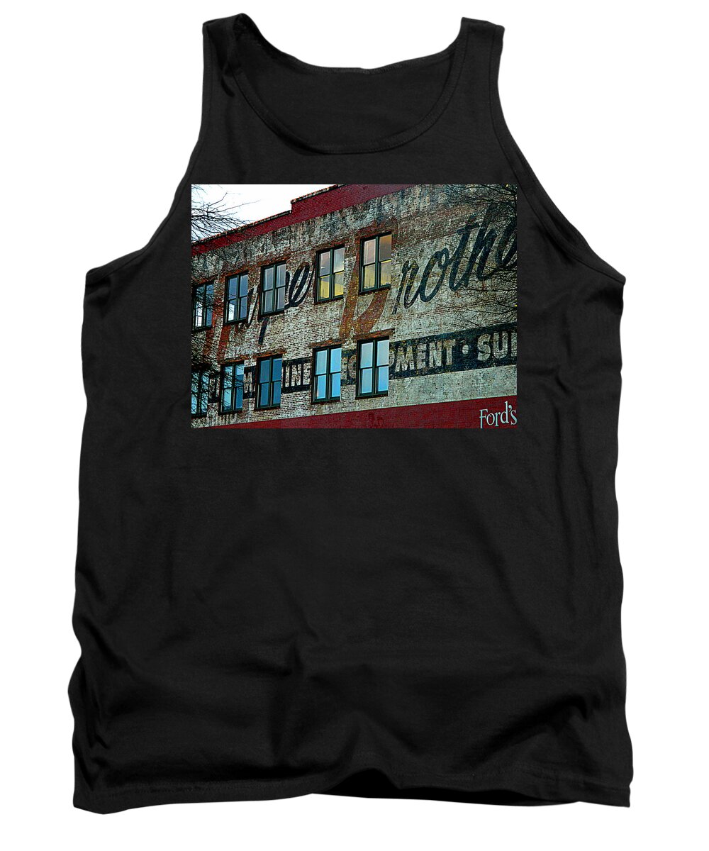 Greenville Tank Top featuring the photograph Fords Restaurant In Greenville SC by Kathy Barney