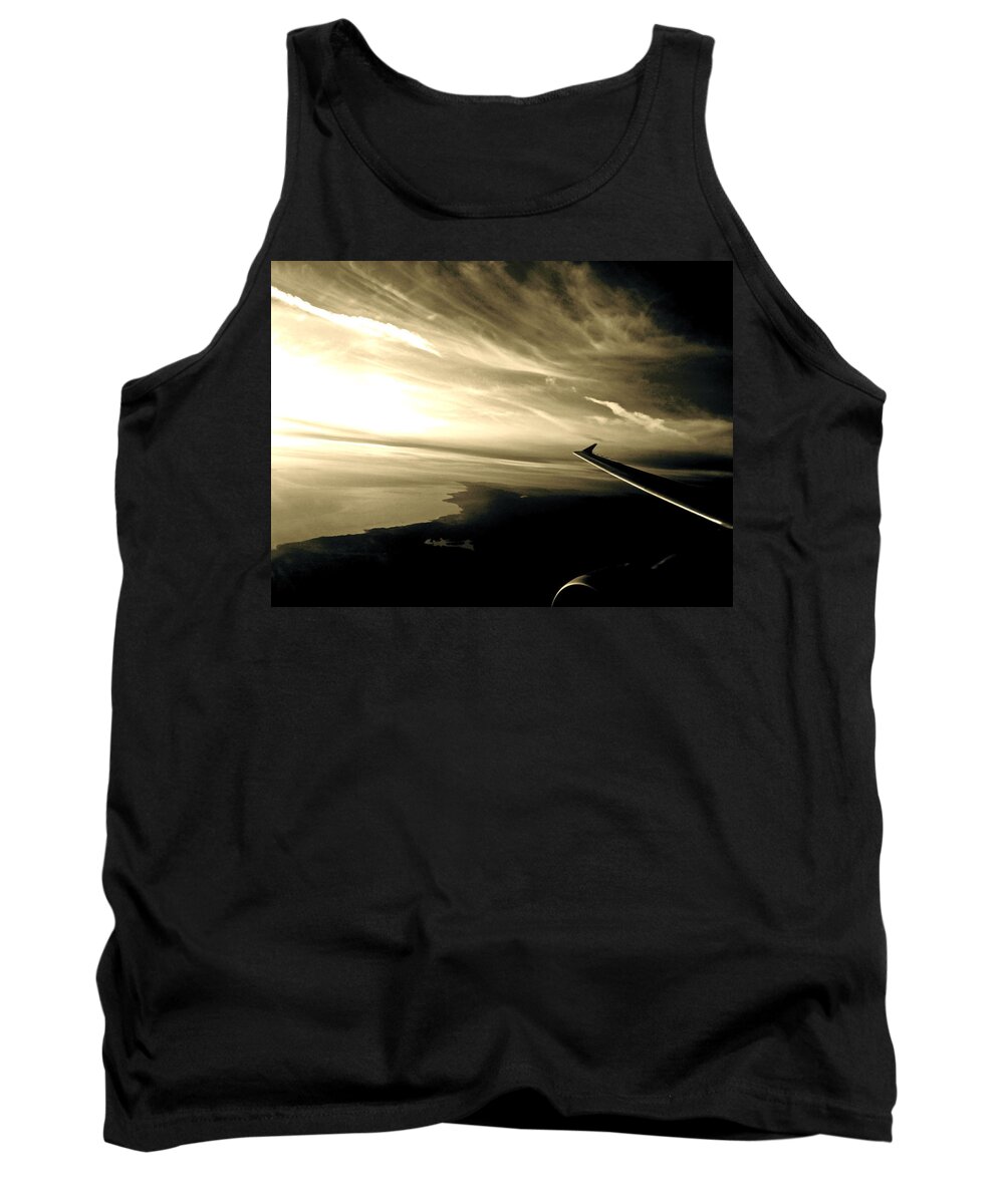 Plane Tank Top featuring the photograph From the Plane by Gwyn Newcombe