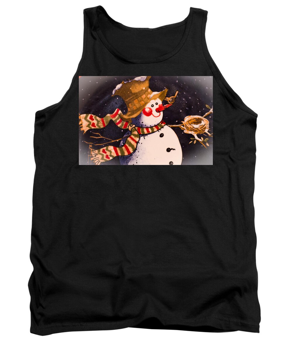 Snowman Tank Top featuring the photograph Frosty by Will Wagner