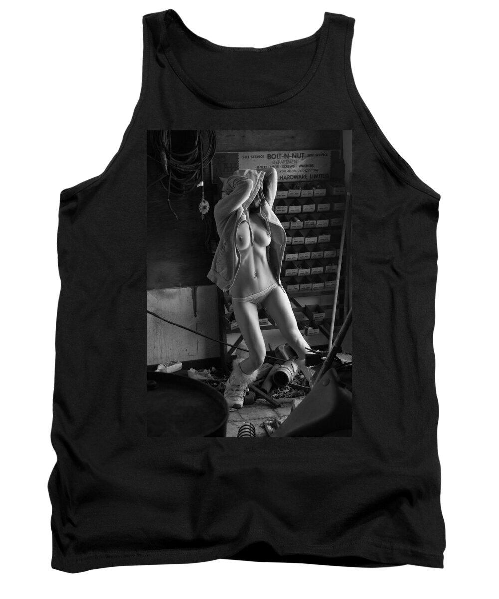 Blue Muse Fine Art Tank Top featuring the photograph Garage by Blue Muse Fine Art