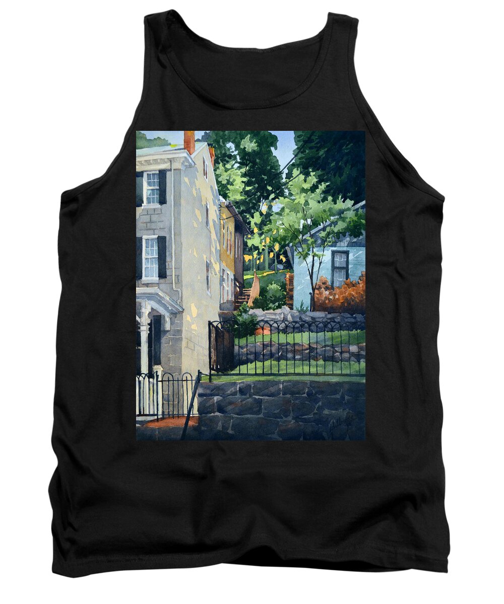 Landscape Tank Top featuring the painting Garden of Stone by Mick Williams