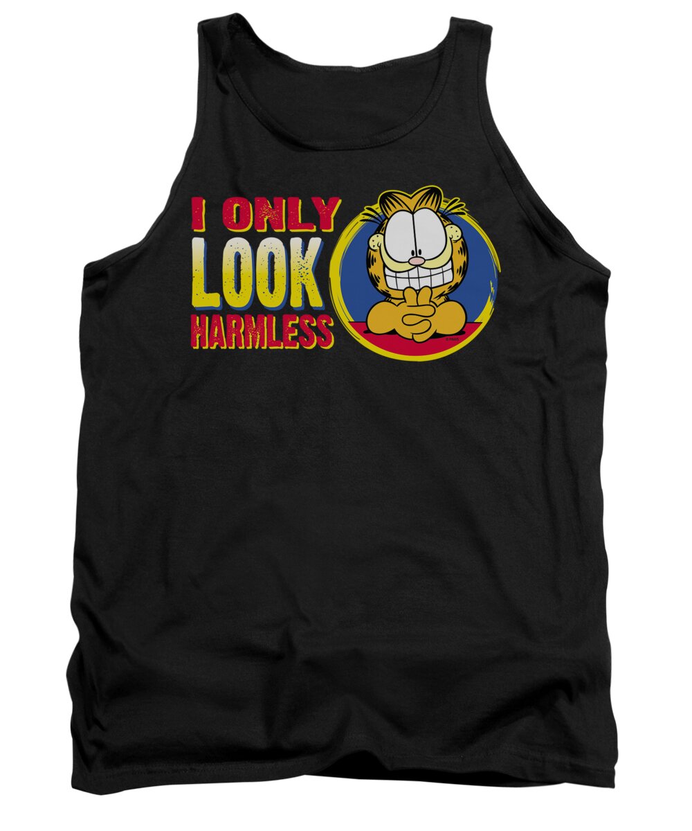 Garfield Tank Top featuring the digital art Garfield - I Only Look Harmless by Brand A