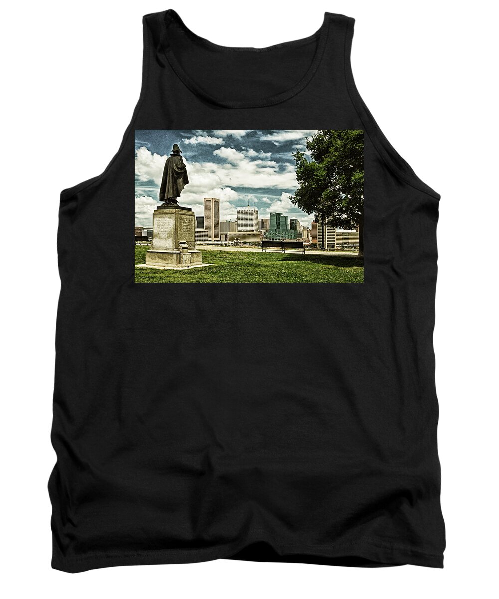 Major-general Samuel Smith Tank Top featuring the photograph General Smith Overlooks Baltimore Harbor by Bill Swartwout