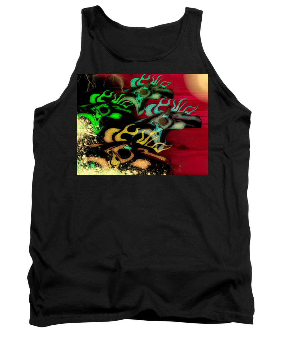 Horses Tank Top featuring the digital art Glowing Horse Series1 by Teri Schuster