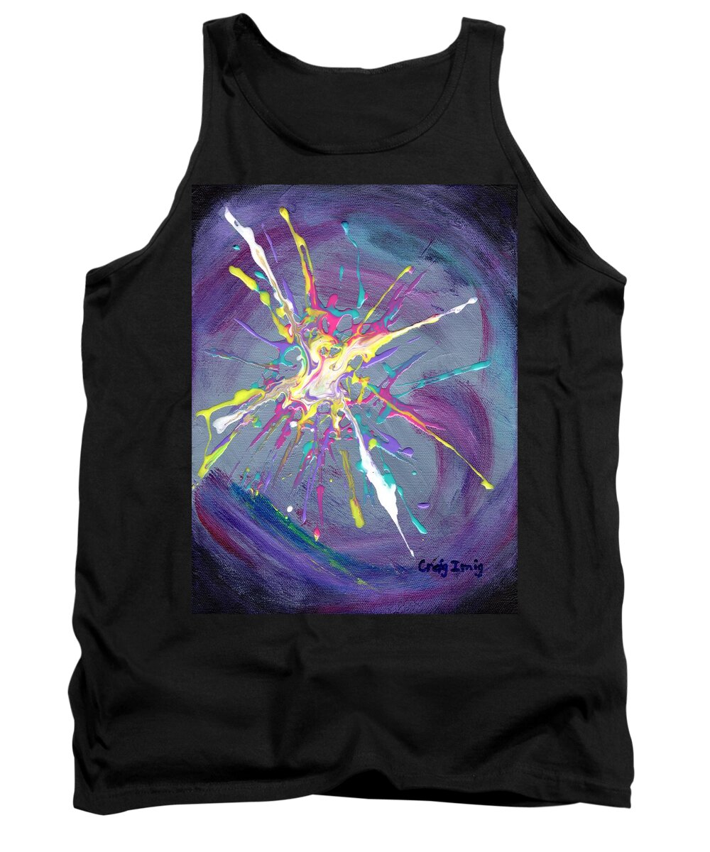 Abstract Bright Colorful Star Tank Top featuring the painting God Shines Through by Craig Imig
