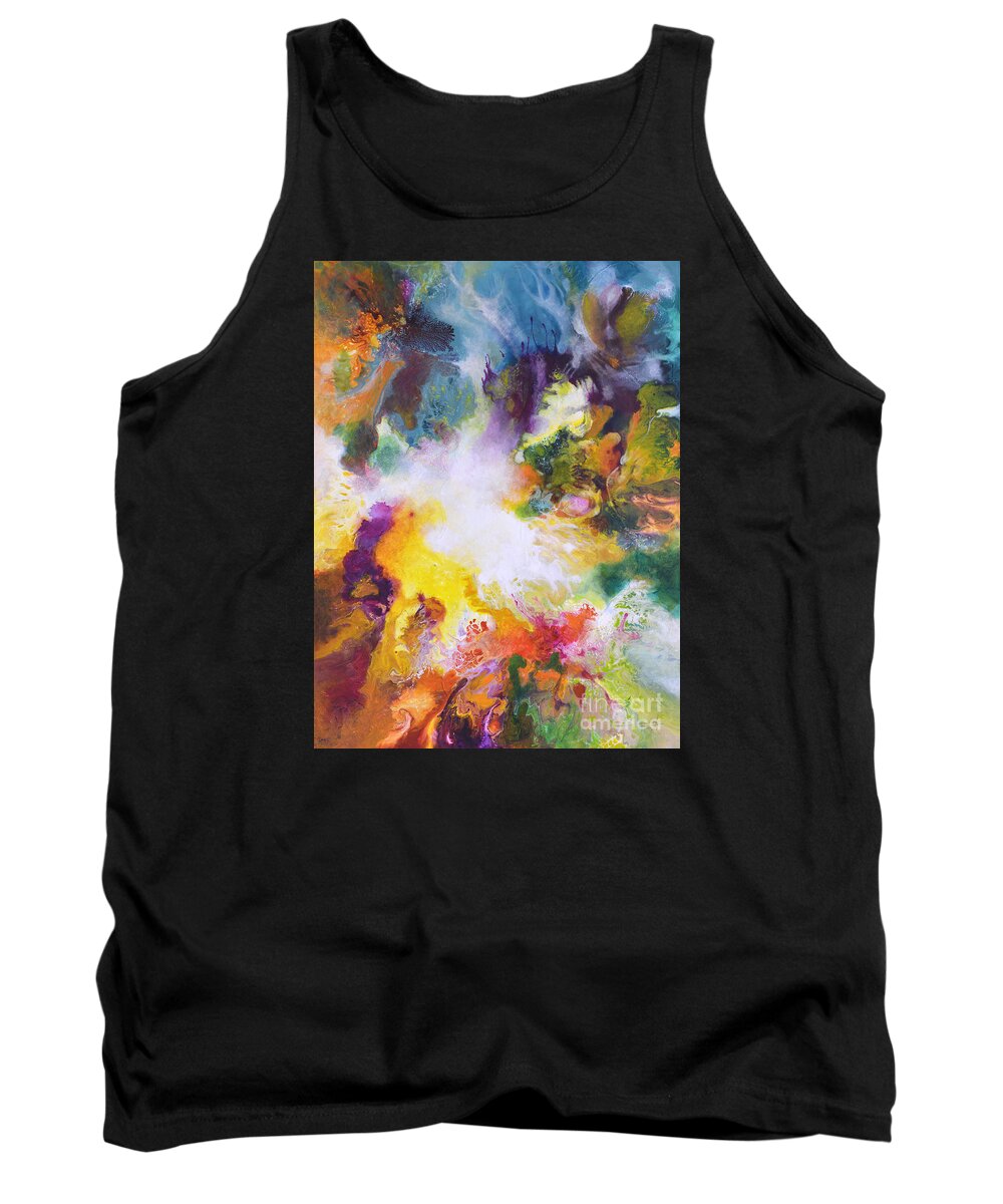 Fluid Tank Top featuring the painting Gossamer by Sally Trace