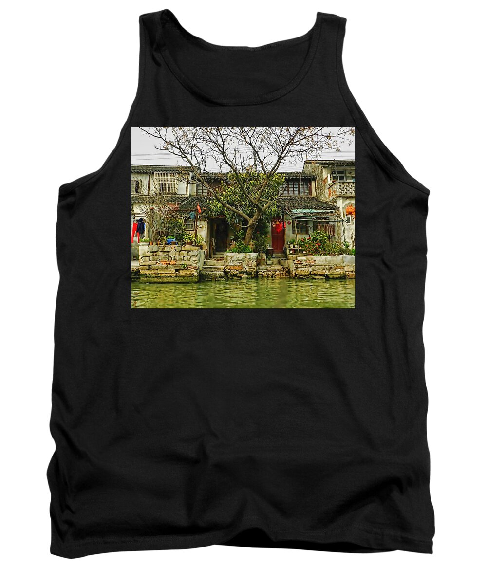 China Tank Top featuring the photograph Grand Canal China by Cathy Anderson