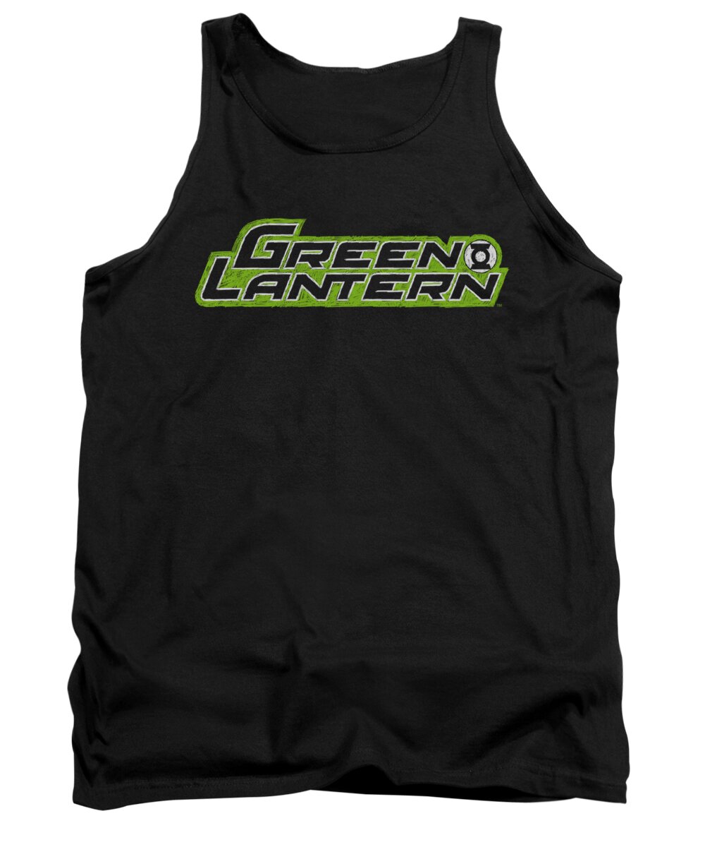 Green Lantern Tank Top featuring the digital art Green Lantern - Scribble Title by Brand A