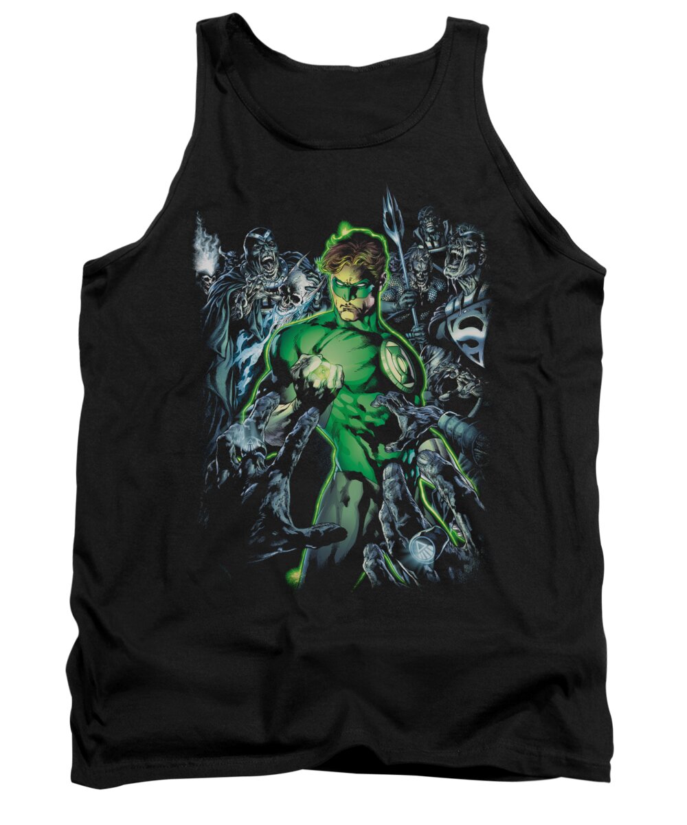 Green Lantern Tank Top featuring the digital art Green Lantern - Surrounded By Death by Brand A